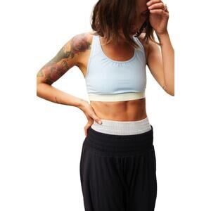 Free People Movement Move Me Bra light blue yellow